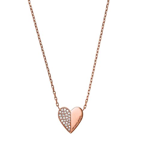 michael kors heart pendant necklace rose gold|Michael Kors rose gold aviators.